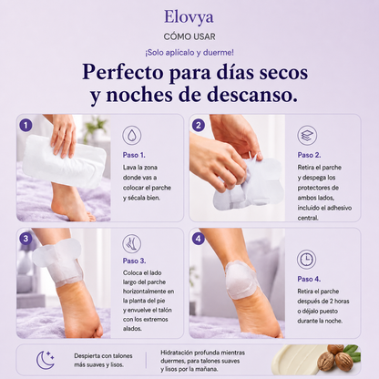 Parches de manteca de karité para talones Elovya