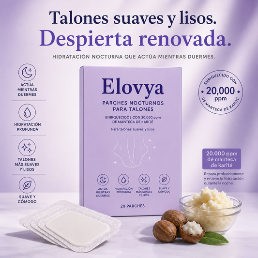 Parches de manteca de karité para talones Elovya