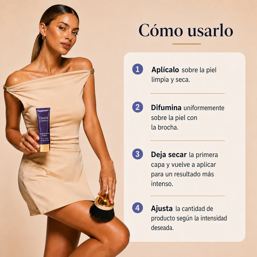Corrector del tono corporal con efecto bronceado + brocha DE REGALO
