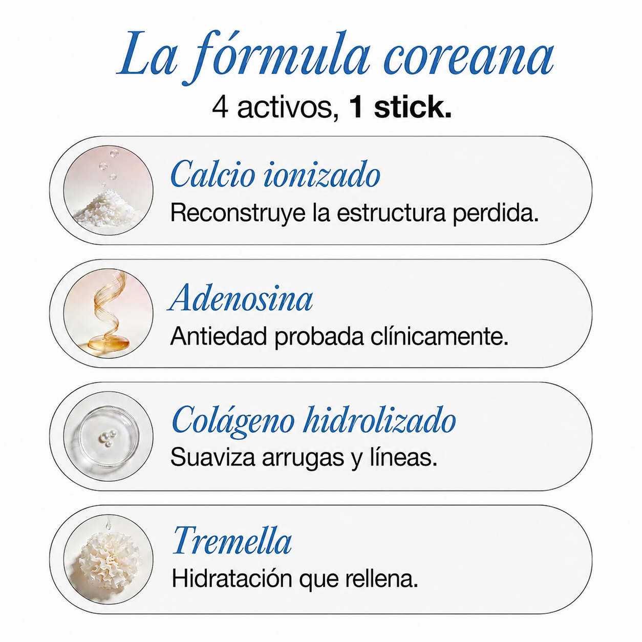 Stick antiedad de calcio y colágeno
