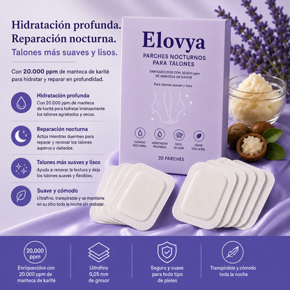 Parches de manteca de karité para talones Elovya