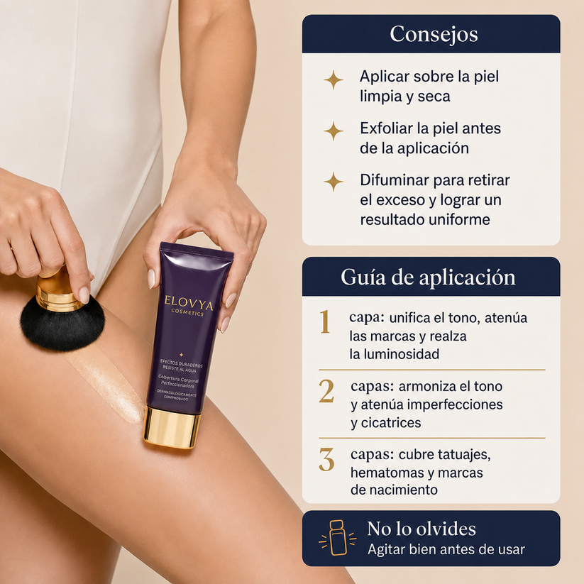 Corrector del tono corporal con efecto bronceado + brocha DE REGALO